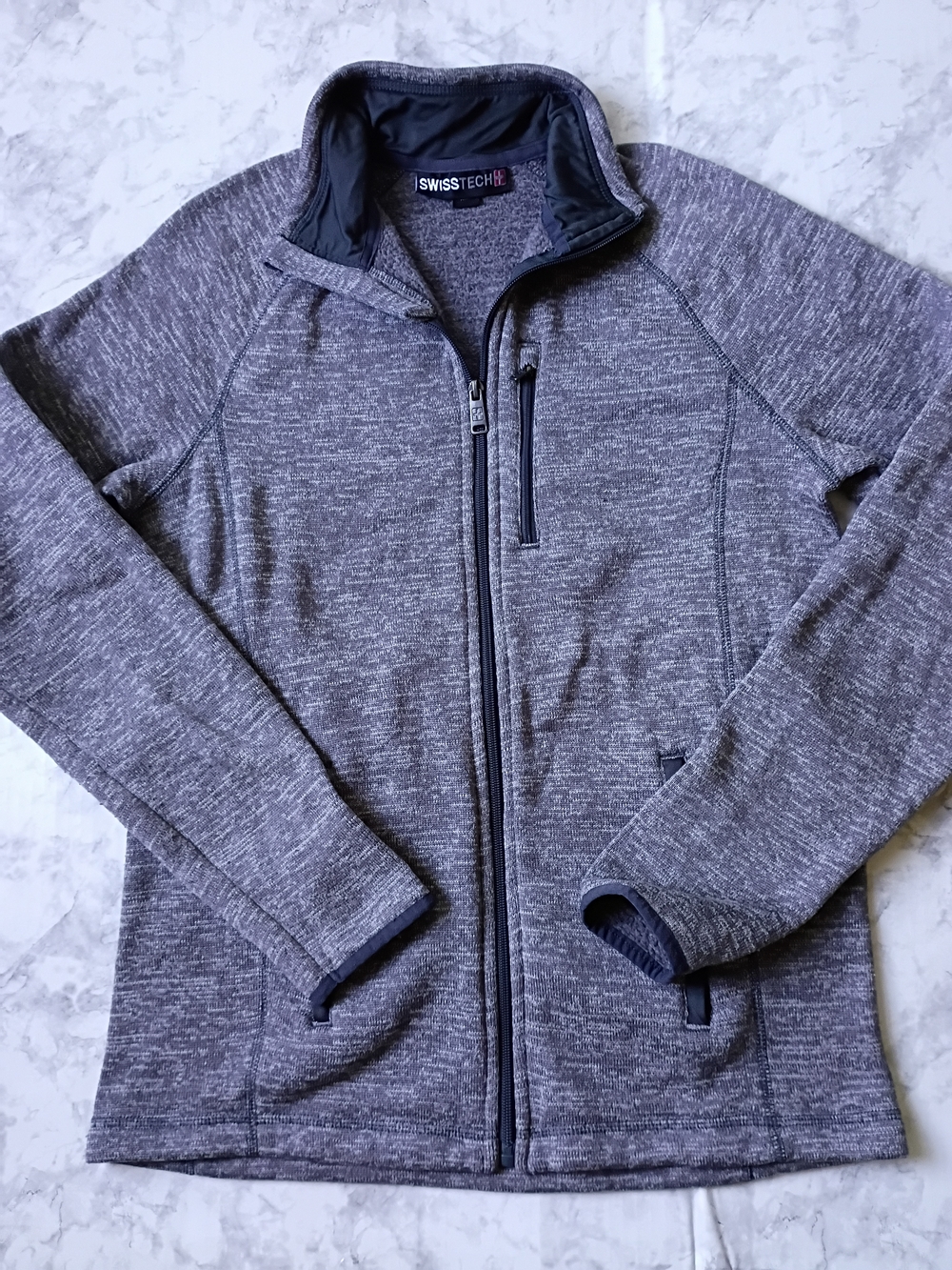 SwissTech Gray Fleece-Lined Zip Sweater